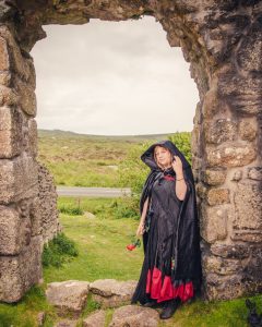 Black velvet cloak
