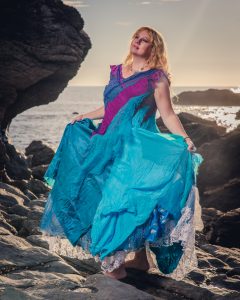 blue mermaid wedding dress