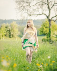 Green & gold silk tutu skirt