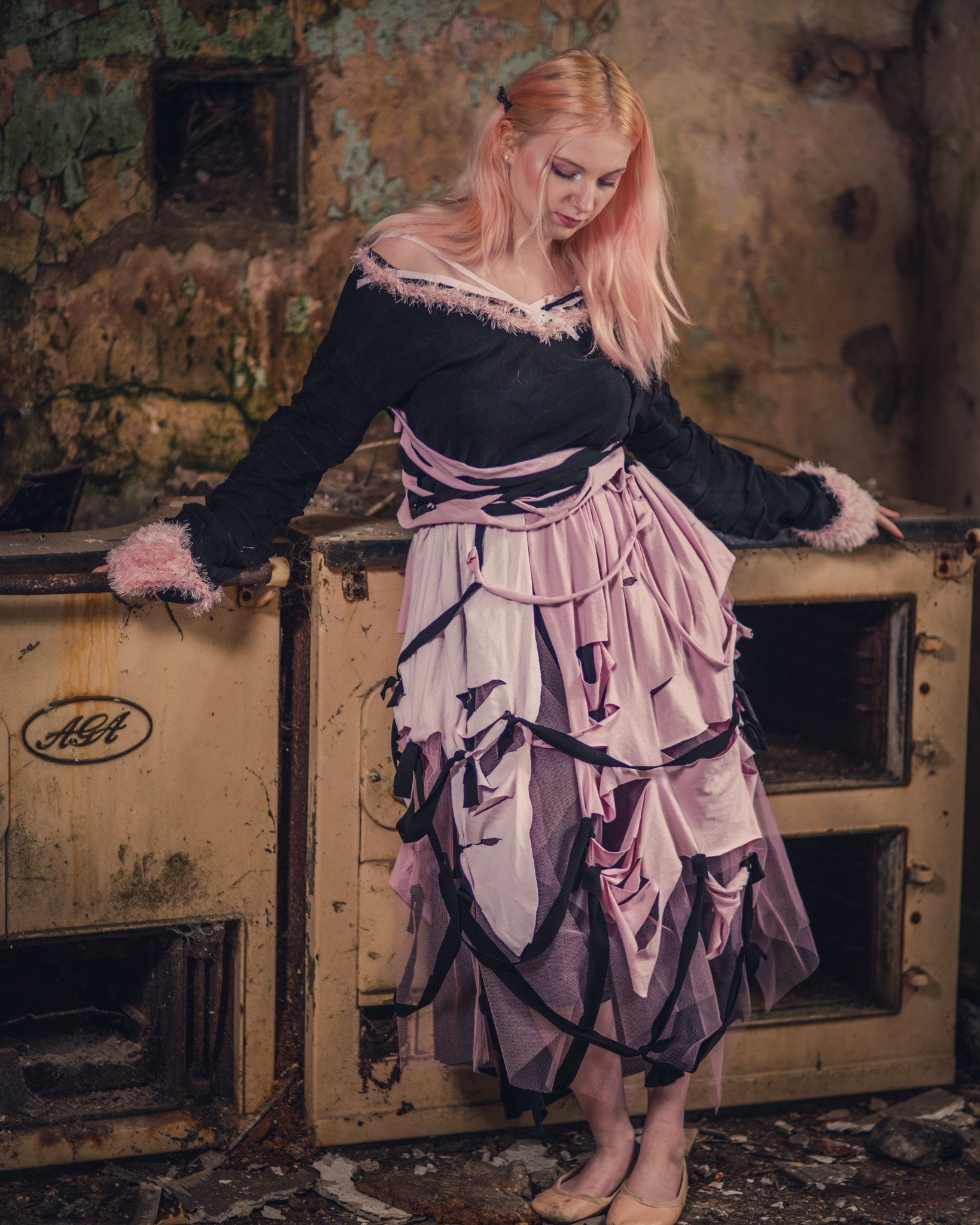 Pink & black ragged fairy dress - Threads of a Fairytale