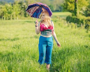 blue silk bloomers