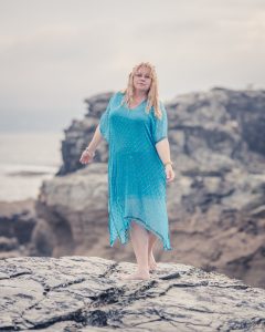 Sheer blue kaftan