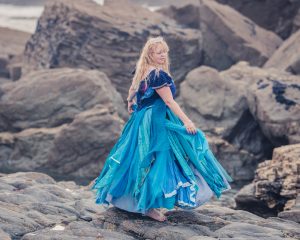Blue wedding dress