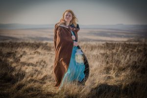Brown velvet cloak