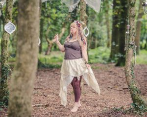 cream silk skirt