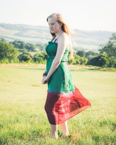Green boho maxi dress
