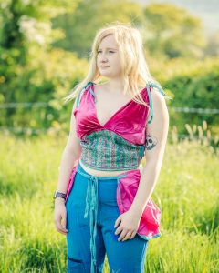 Pink velvet festival top