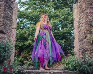 purple boho fairy wedding dress