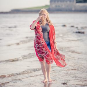 red floral beach jacket