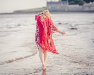 red beach cover up