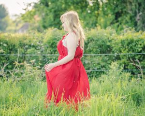 Red boho maxi dress