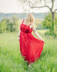 Red sheer maxi dress