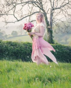 rose pink silk skirt