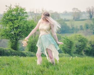 turquoise green silk skirt