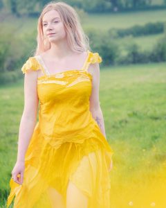 mustard silk top