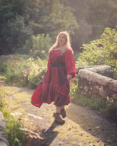 red smock dress