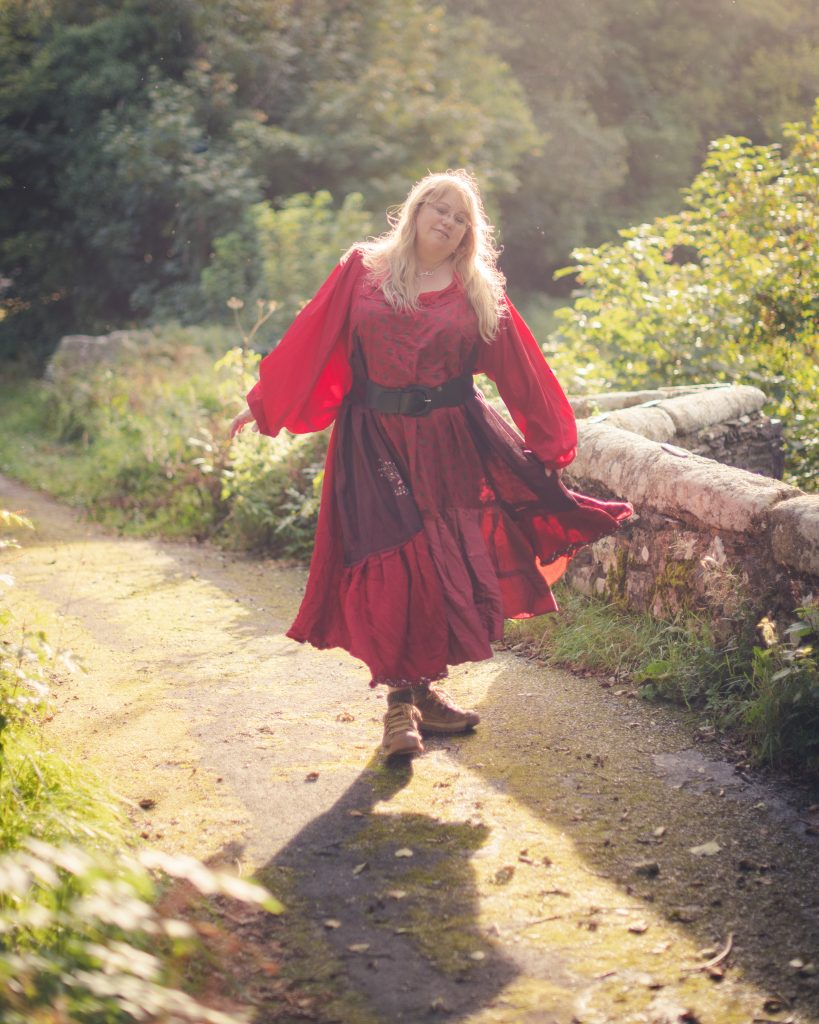 red smock dress