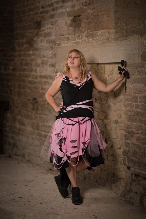 pink and black witch dress