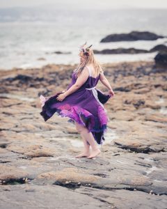 purple bohemian dress