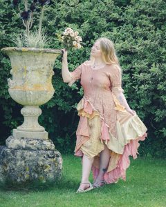 peach wedding dress