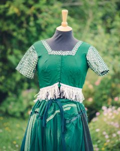 green boho crop top