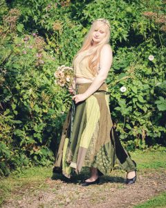 green maxi skirt