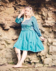 teal tiered dress